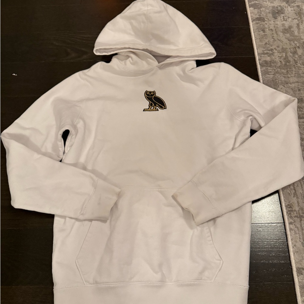 OVO White Hoodie with Owl Emblem